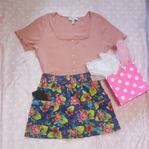 Hollister Co. Floral Mini Skirt